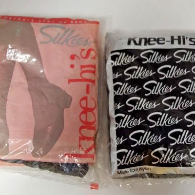 Silkies Knee-Hi Queen Lot of 2 Barely Black Knee-Highs 6 Pairs 006 New NOS